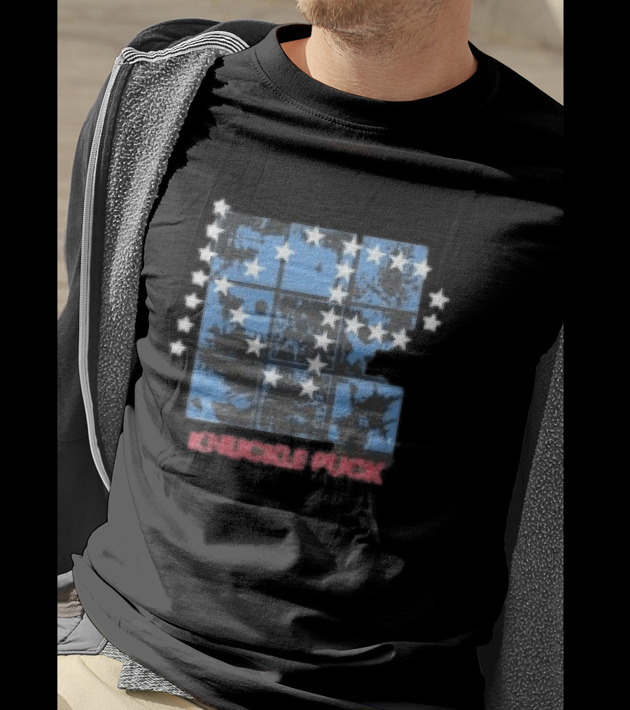 Knuckle Puck Faded Black Stars Blue Grid T-Shirt