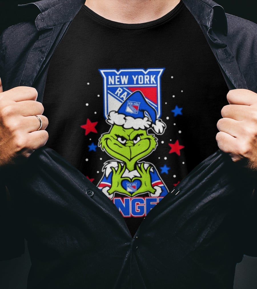 New York Rangers Christmas NHL Grinch Fan T-Shirt