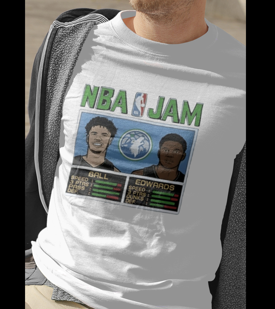 NBA Jam Minnesota Timberwolves LaMelo Ball Anthony Edwards T-Shirt