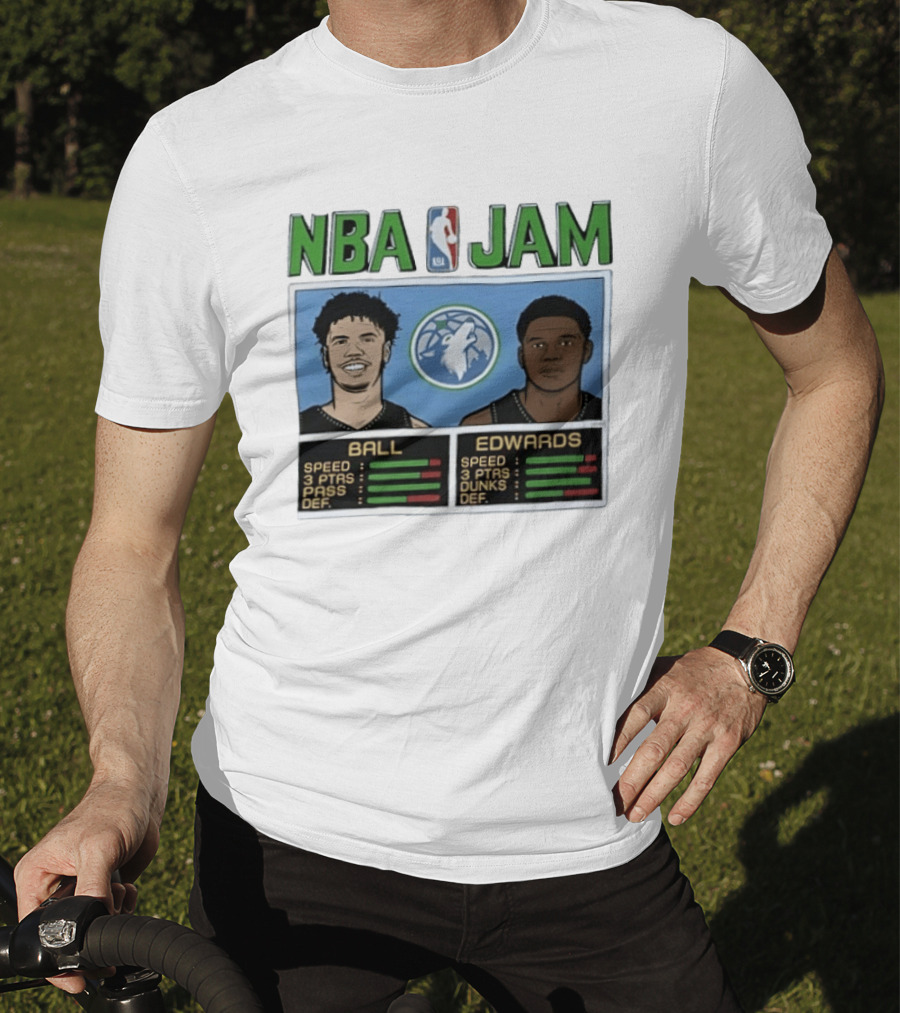NBA Jam Minnesota Timberwolves LaMelo Ball Anthony Edwards T-Shirt