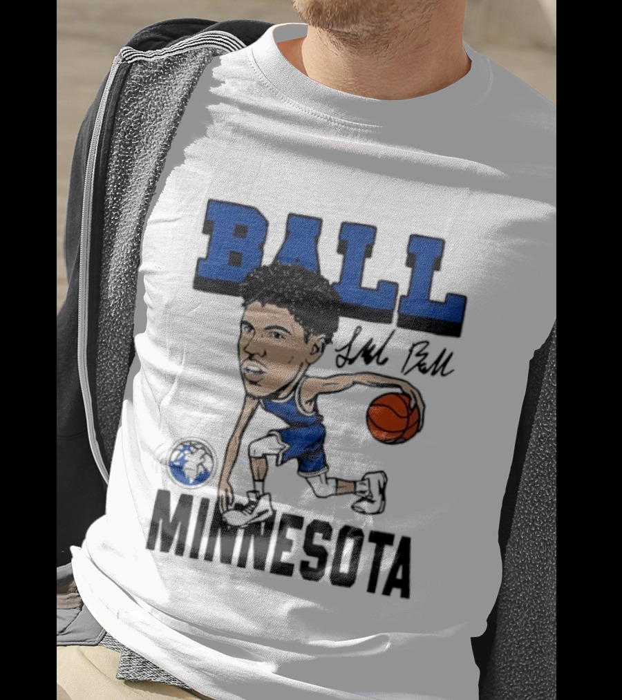 Minnesota Timberwolves LaMelo Ball Basketball Caricature T-Shirt