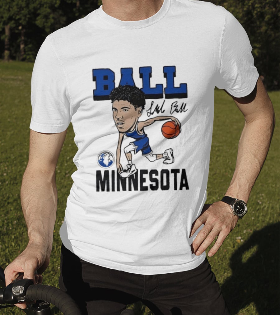 Minnesota Timberwolves LaMelo Ball Basketball Caricature T-Shirt