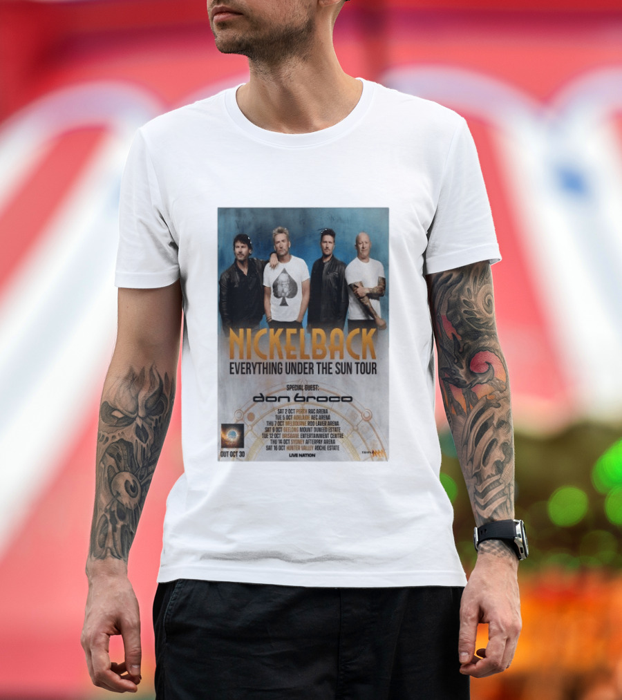 Nickelback October 2026 Everything Under The Sun Tour Dates Featuring Don Broco T-Shirt