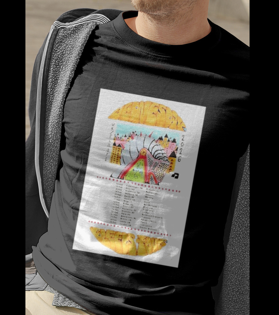 Wednesday UK & Europe 2026 Tour Dates With Colorful Knight Art And Music Note T-Shirt