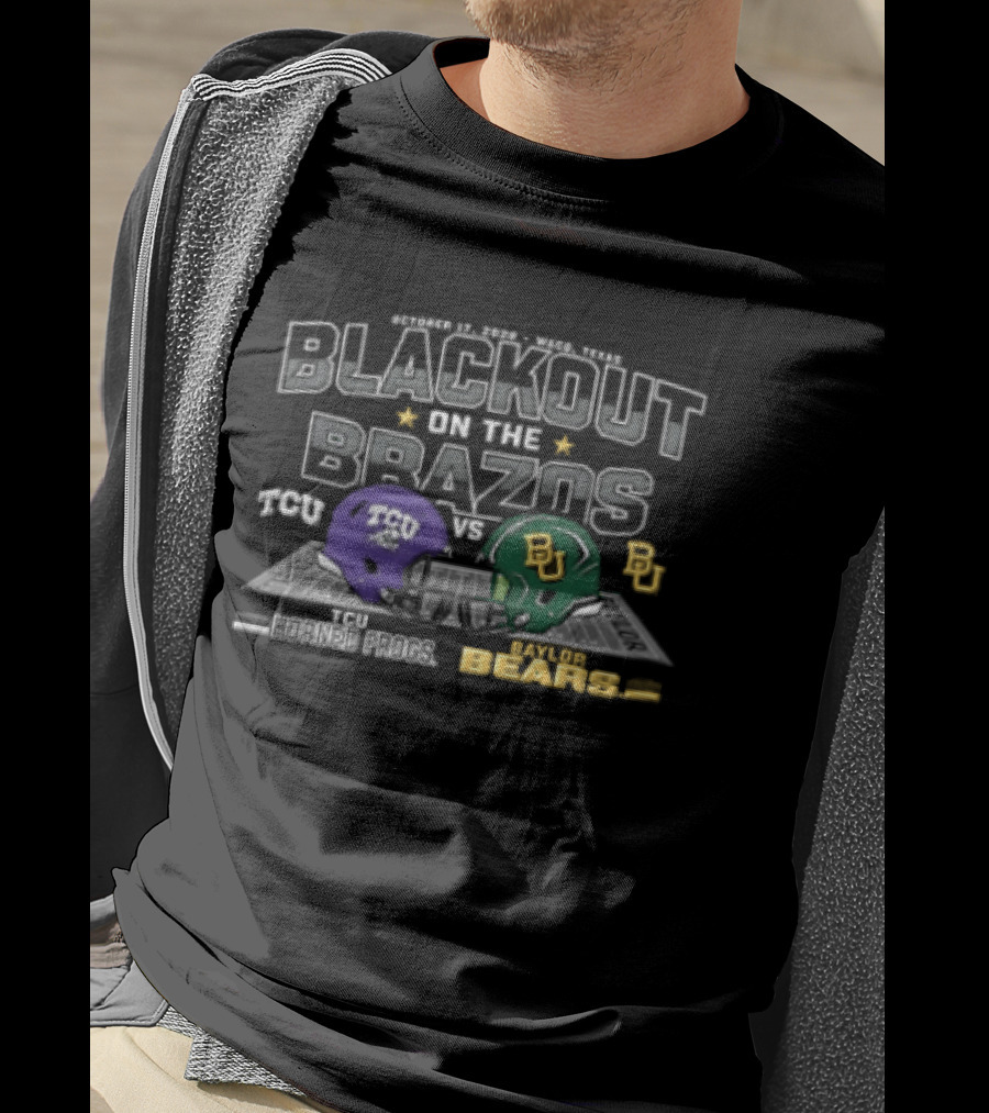 Blackout On The Brazos TCU Horned Frogs Baylor Bears October 17 2026 Football Rivalry Game Day Event T-Shirt