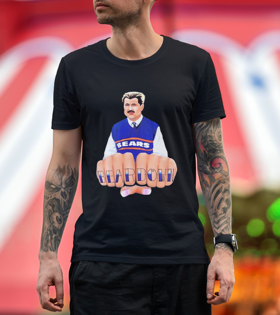 Chicago Bears Mike Ditka Bear Down Fists T-Shirt