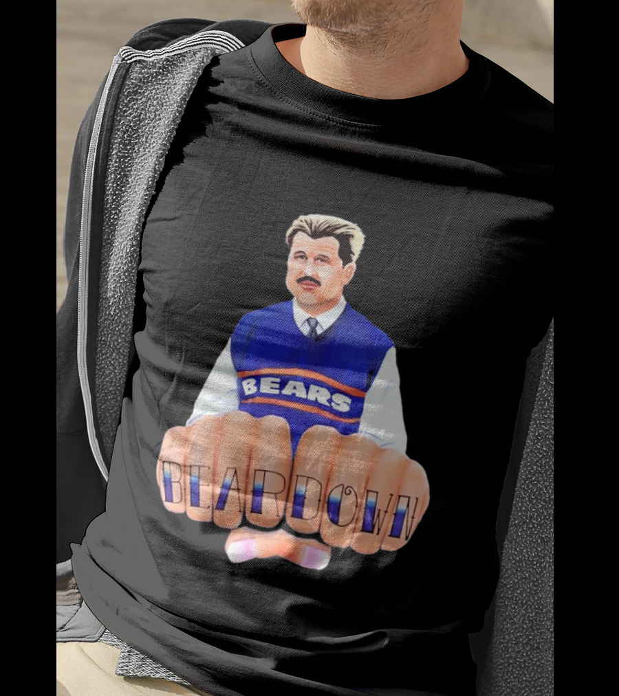 Chicago Bears Mike Ditka Bear Down Fists T-Shirt