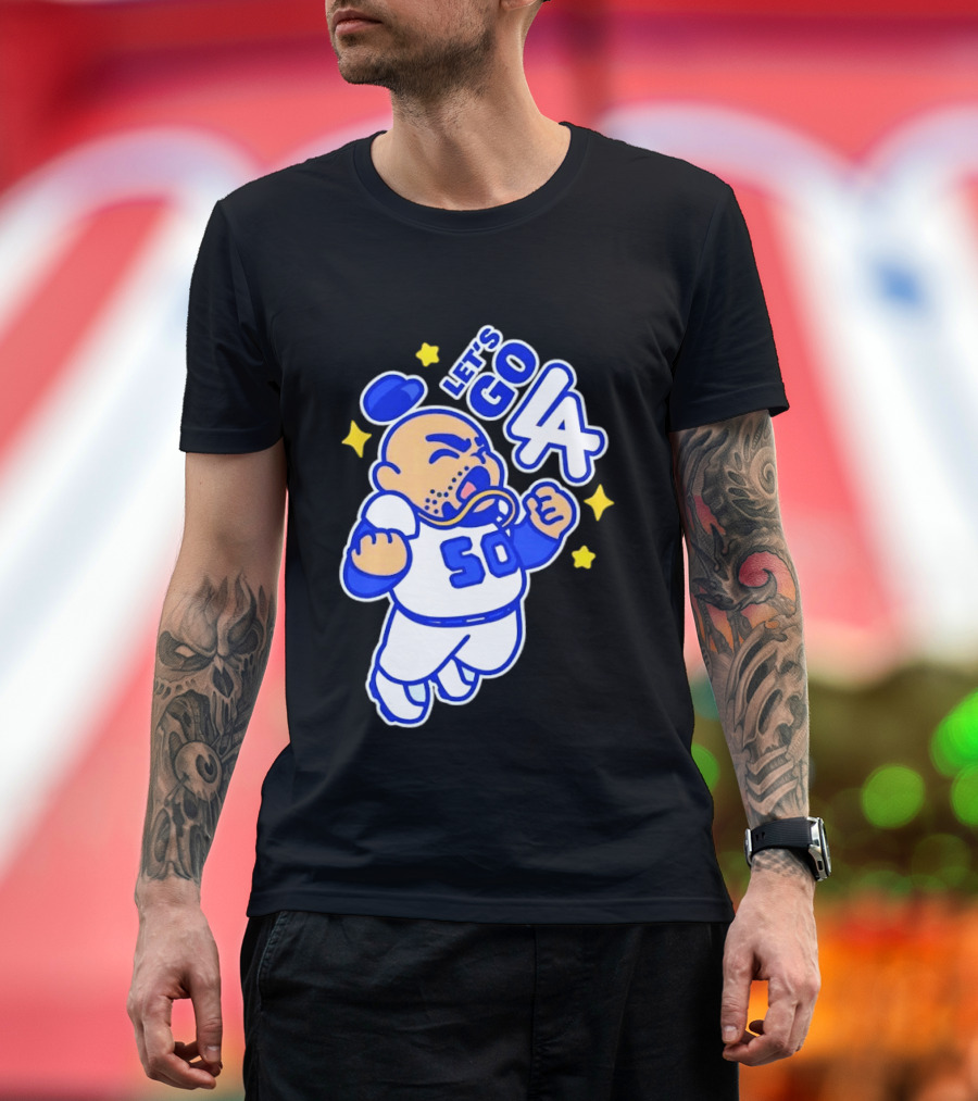 Let's Go LA No 50 Baseball Cartoon Player T-Shirt