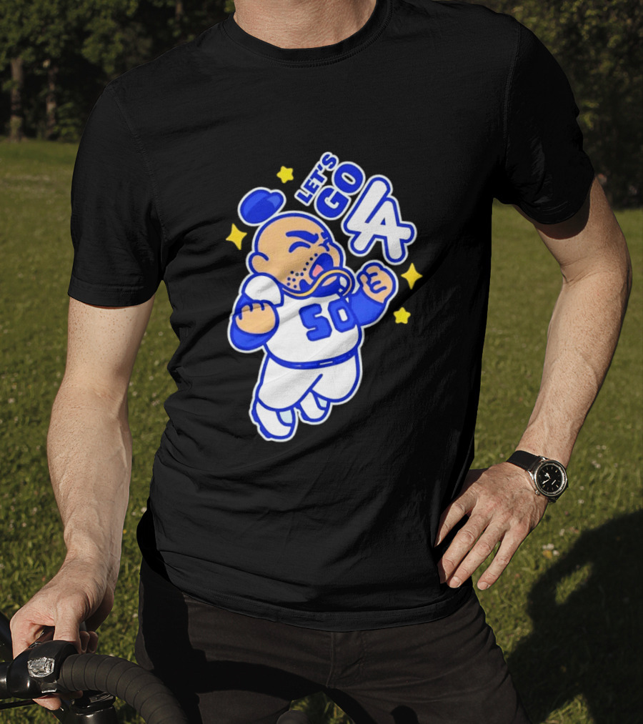 Let's Go LA No 50 Baseball Cartoon Player T-Shirt