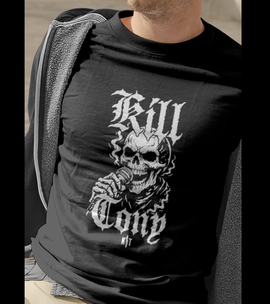 Kill Tony Skull Microphone Gothic Style Iconography T-Shirt