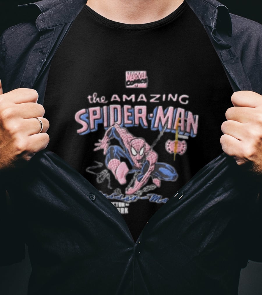 Marvel Comics The Amazing Spider Man Protector Of New York Swinging Action Adventure T-Shirt