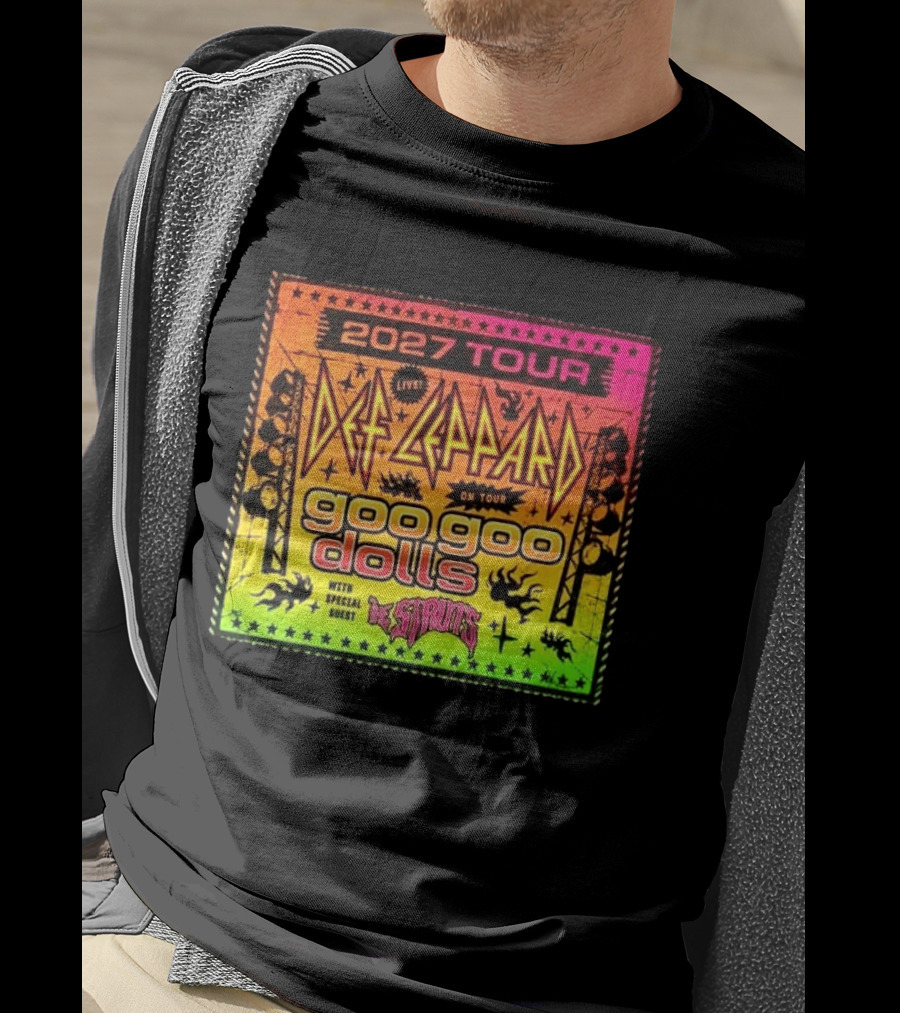 2027 Tour Def Leppard Goo Goo Dolls With Special Guest The Struts Live T-Shirt