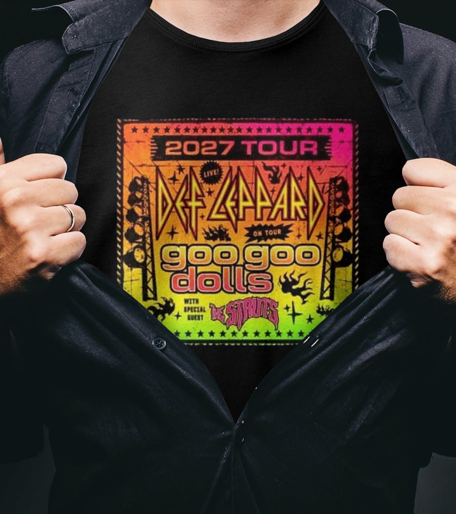 2027 Tour Def Leppard Goo Goo Dolls With Special Guest The Struts Live T-Shirt
