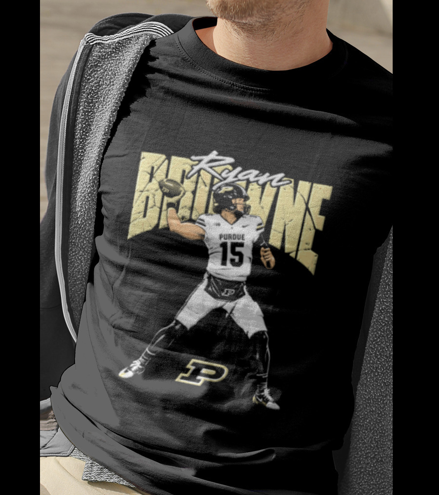 Ryan Browne 15 Purdue Boilermakers Football P T-Shirt