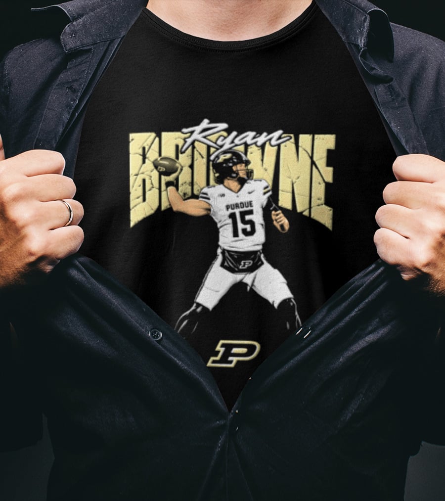 Ryan Browne 15 Purdue Boilermakers Football P T-Shirt