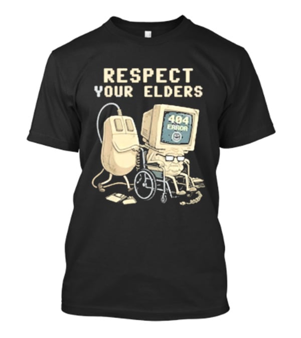Respect Your Elders 404 Error Tech Hilarious Old Computer Mouse T-Shirt