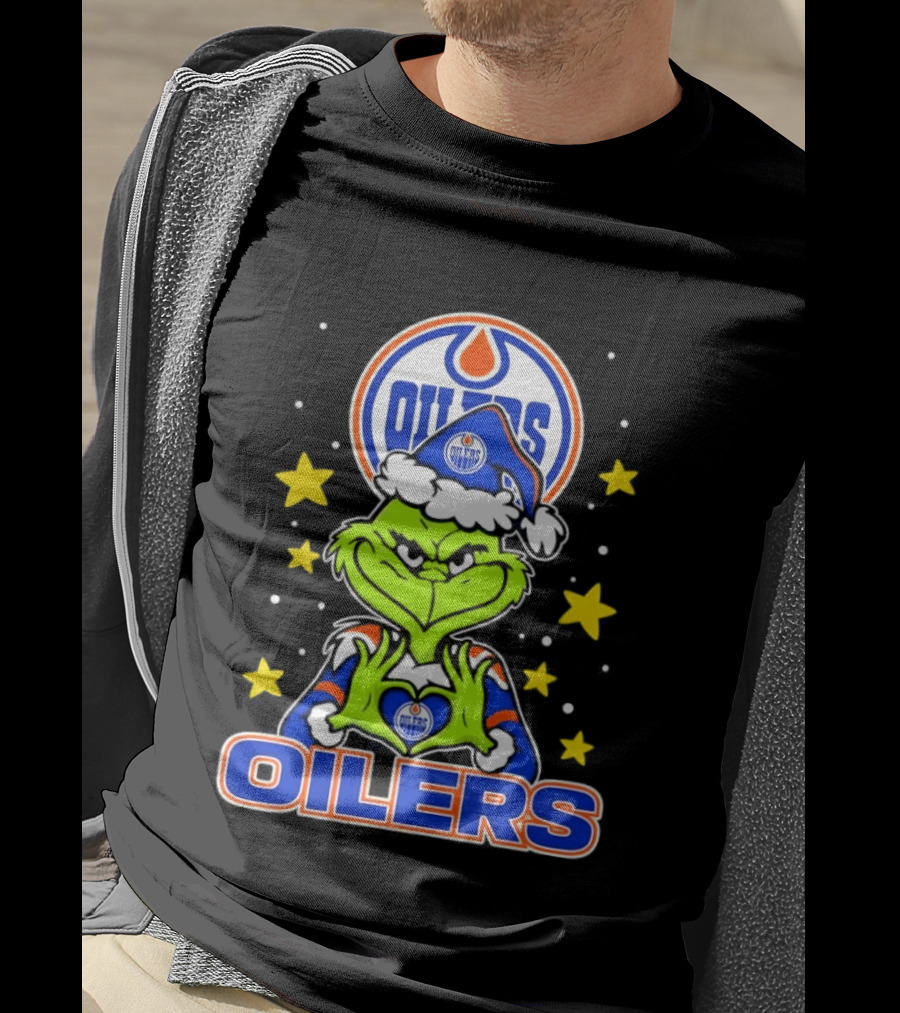 Edmonton Oilers NHL Christmas Grinch Holiday T-Shirt