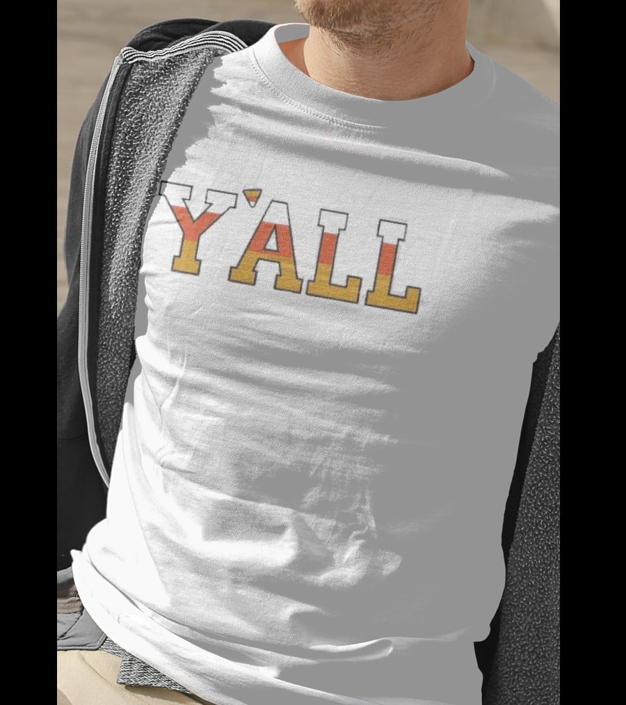 Y'all Candy Corn Gradient Text Halloween T-Shirt