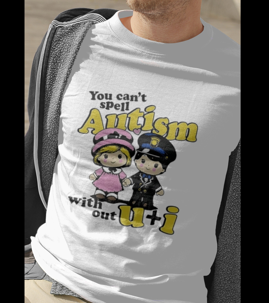 You Can't Spell Autism Without U+I Cute Cartoon Kids Holding Hands T-Shirt