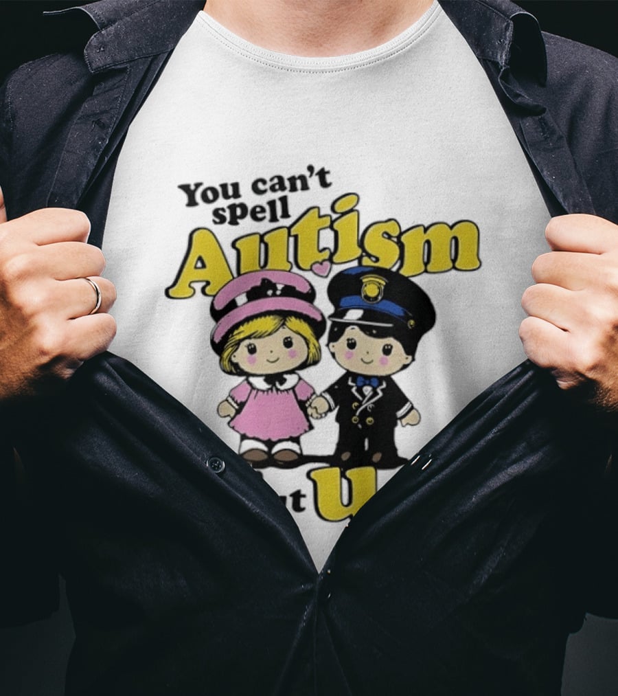 You Can't Spell Autism Without U+I Cute Cartoon Kids Holding Hands T-Shirt