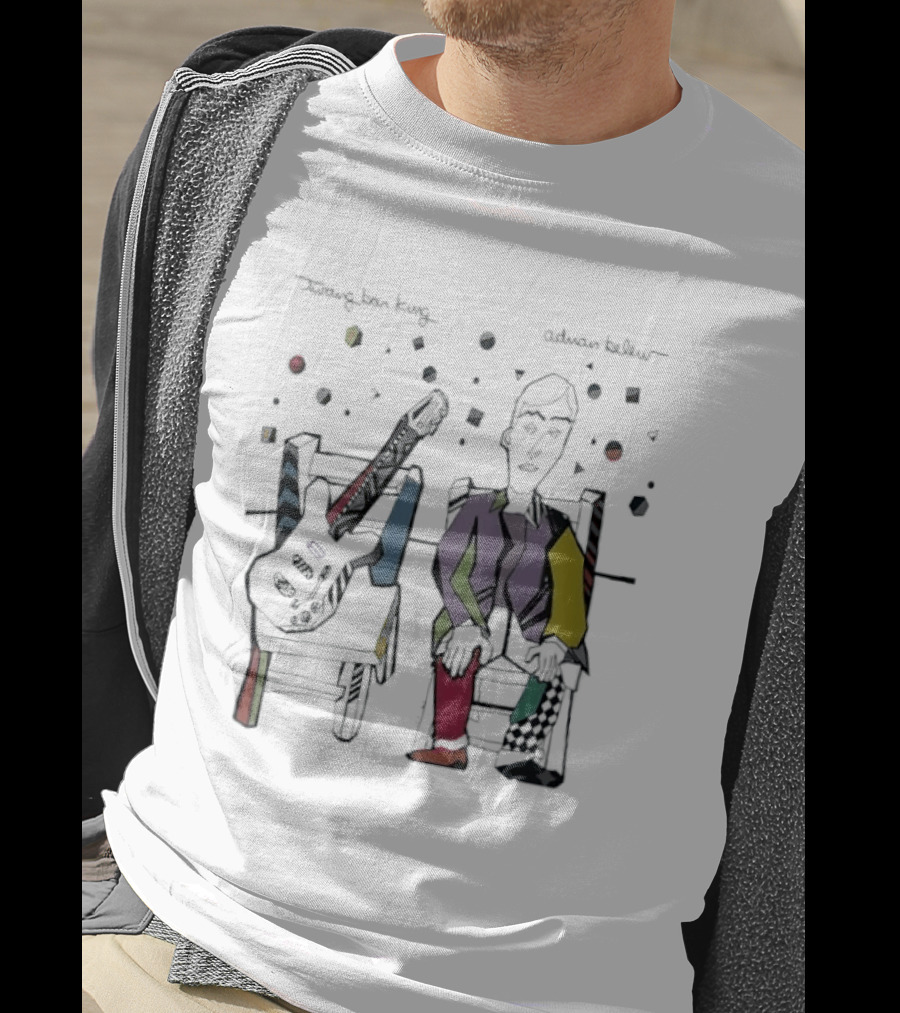 Adrian Belew Twang Bar King Colorful Abstract Art Guitar And Figure T-Shirt