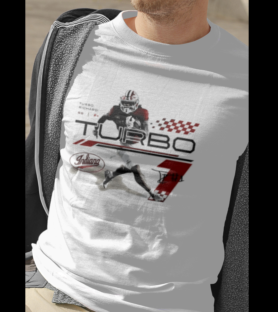Indiana Hoosiers Turbo Richard Football Graphics Racing T-Shirt