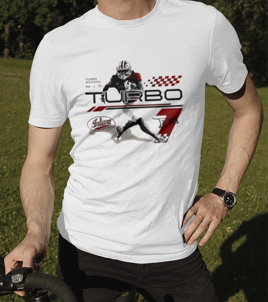Indiana Hoosiers Turbo Richard Football Graphics Racing T-Shirt