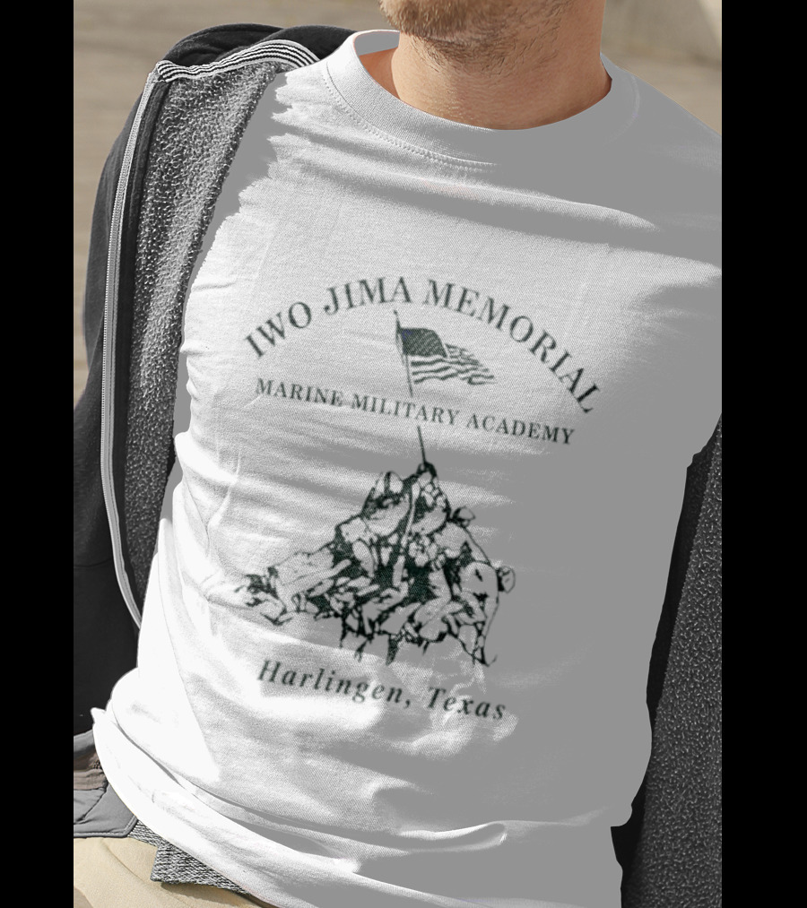Iwo Jima Memorial Marine Military Academy Harlingen Texas Iconic Flag Raising T-Shirt