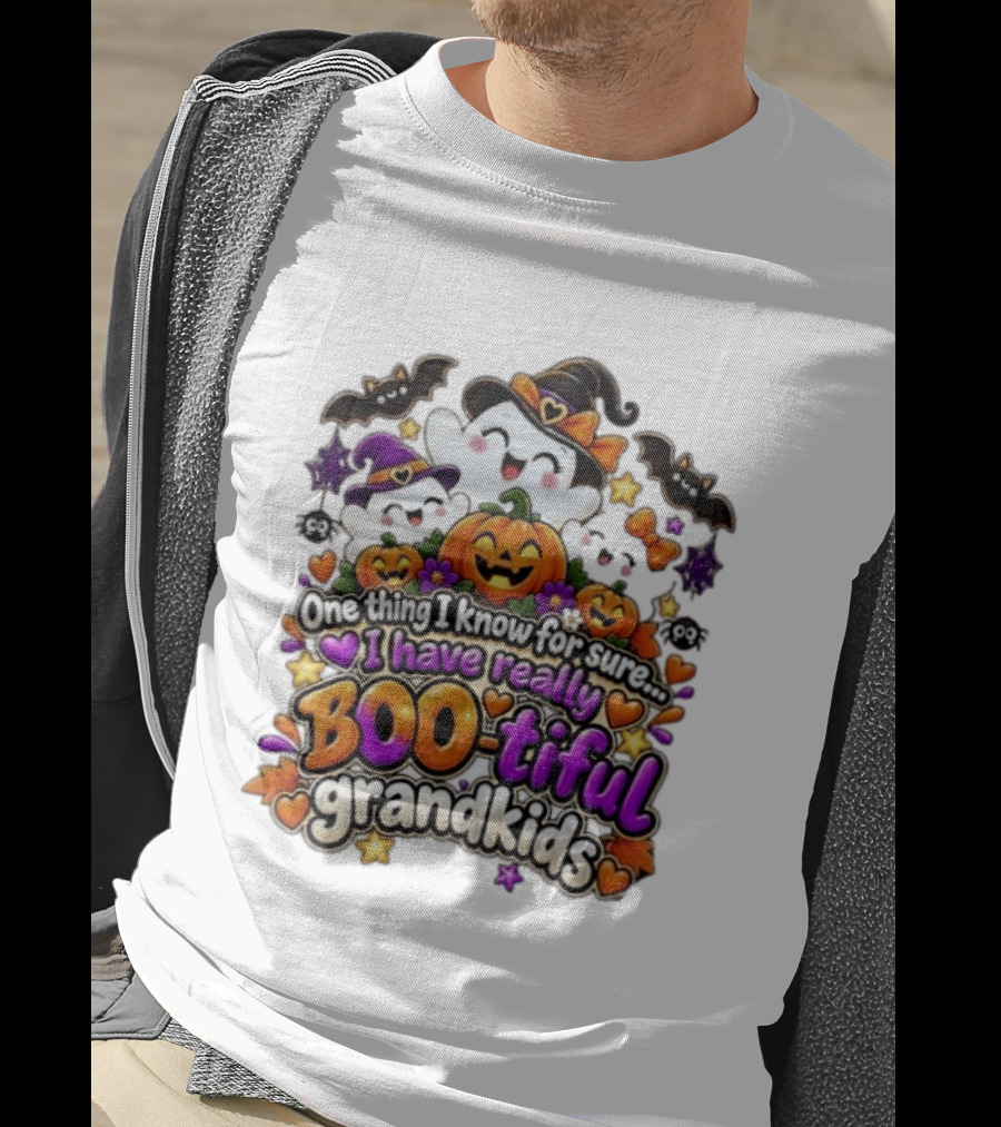 One Thing I Know For Sure I Have Really BOO Tiful Grandkids Halloween Ghost Pumpkin T-Shirt