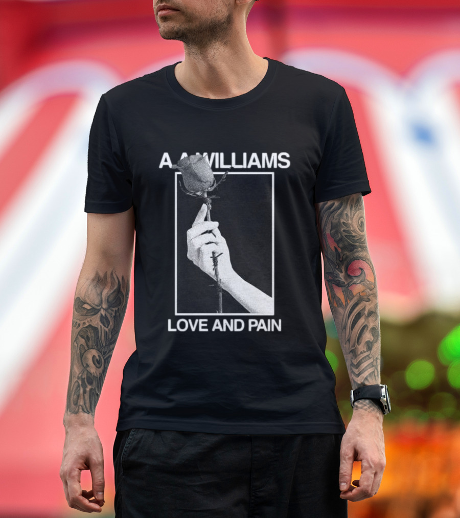 Aawilliams Love And Pain Rose Hand T-Shirt