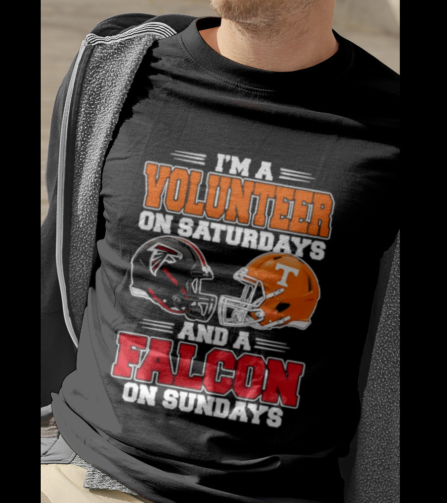 I'm A Volunteer On Saturdays And A Falcon On Sundays Football Helmets T-Shirt