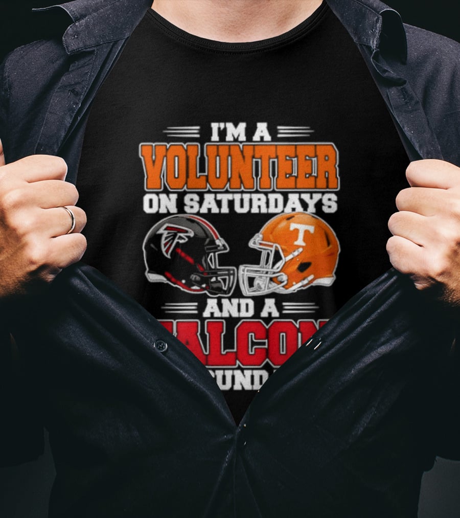 I'm A Volunteer On Saturdays And A Falcon On Sundays Football Helmets T-Shirt
