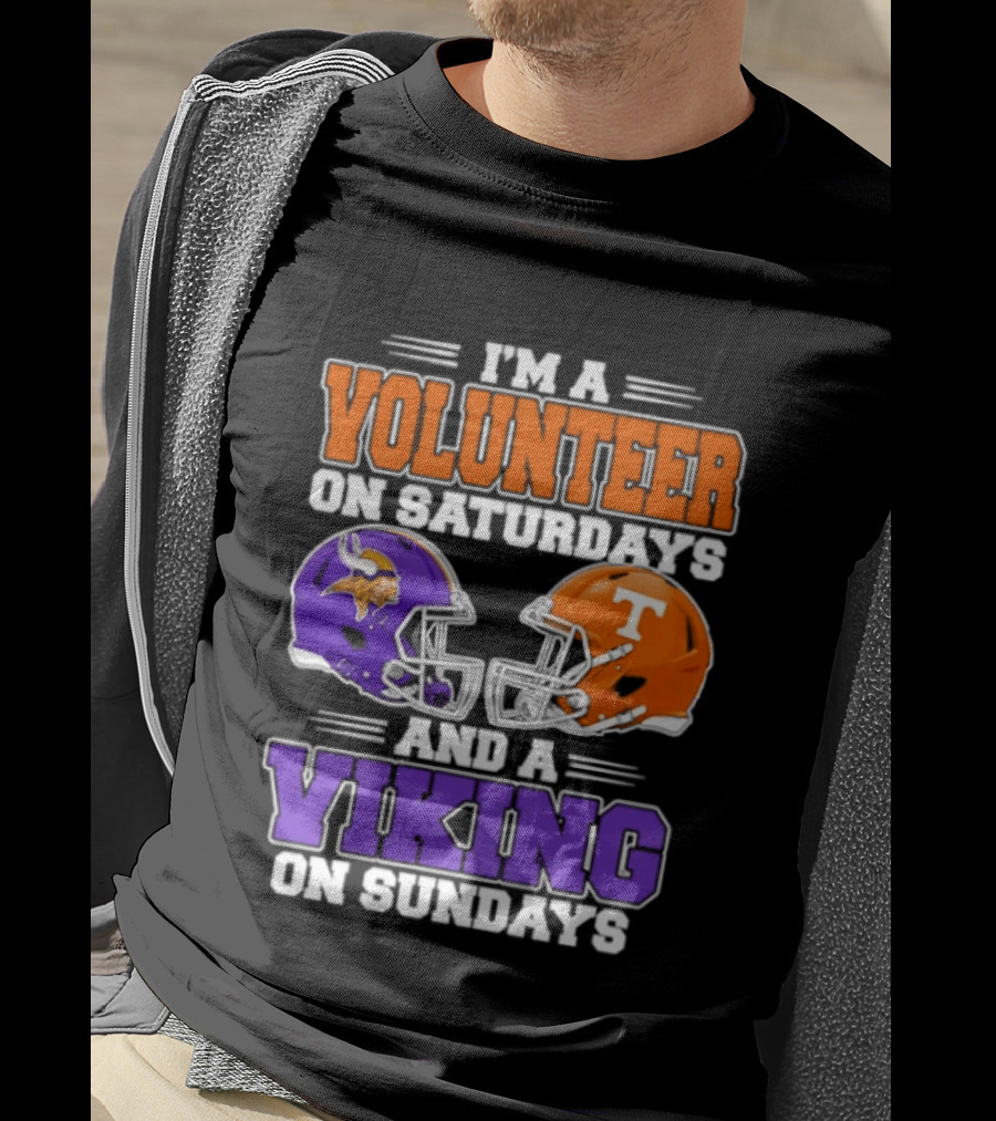 I'm A Volunteer On Saturdays And A Viking On Sundays Football Helmets T-Shirt