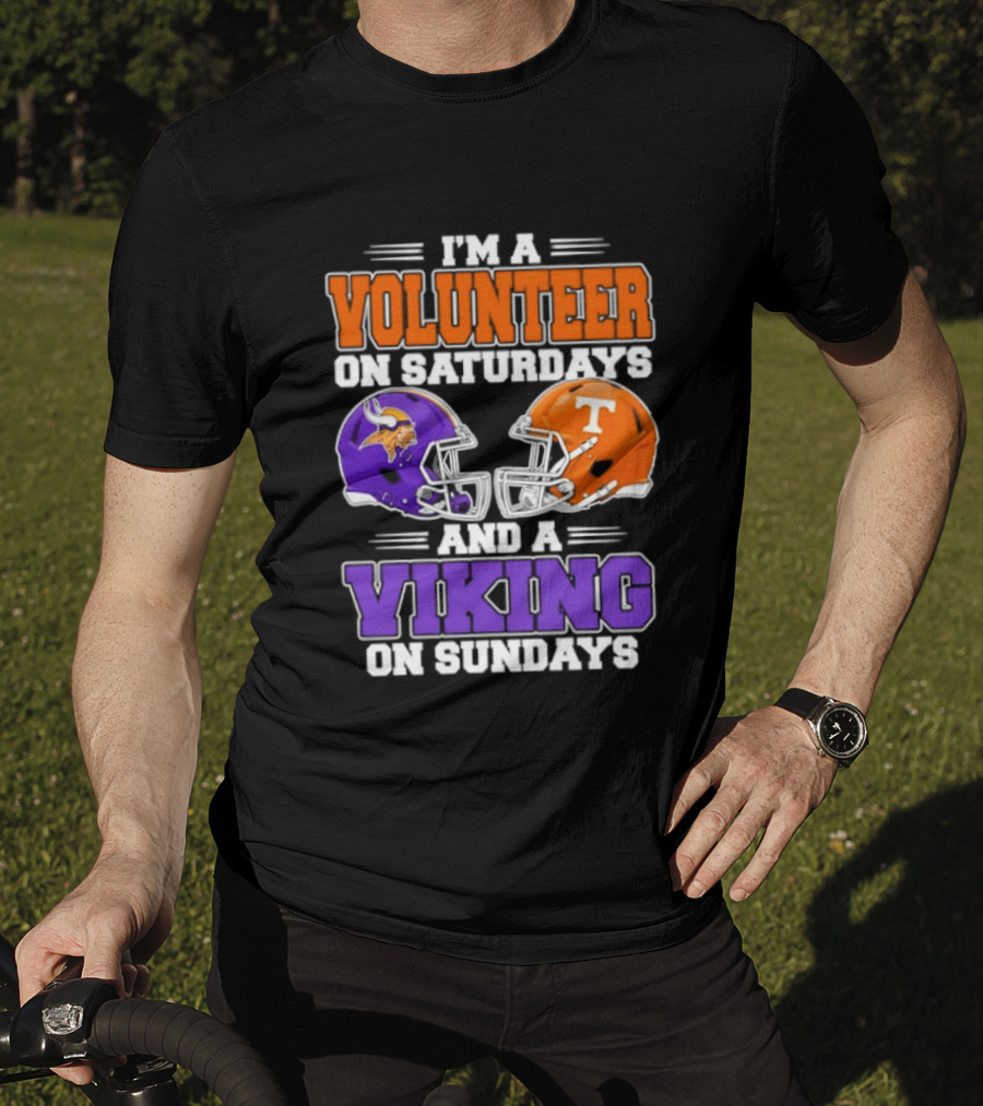 I'm A Volunteer On Saturdays And A Viking On Sundays Football Helmets T-Shirt