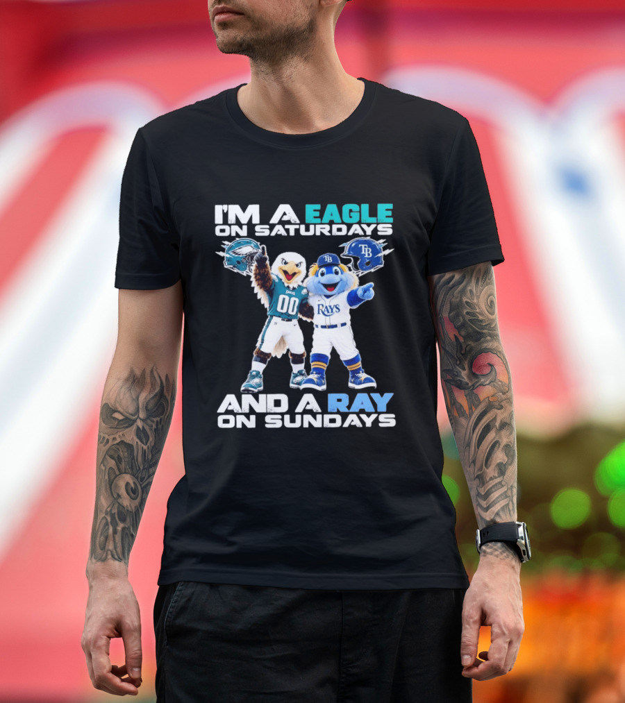 Philadelphia Eagles Saturdays Tampa Bay Rays Sundays Mascots T-Shirt