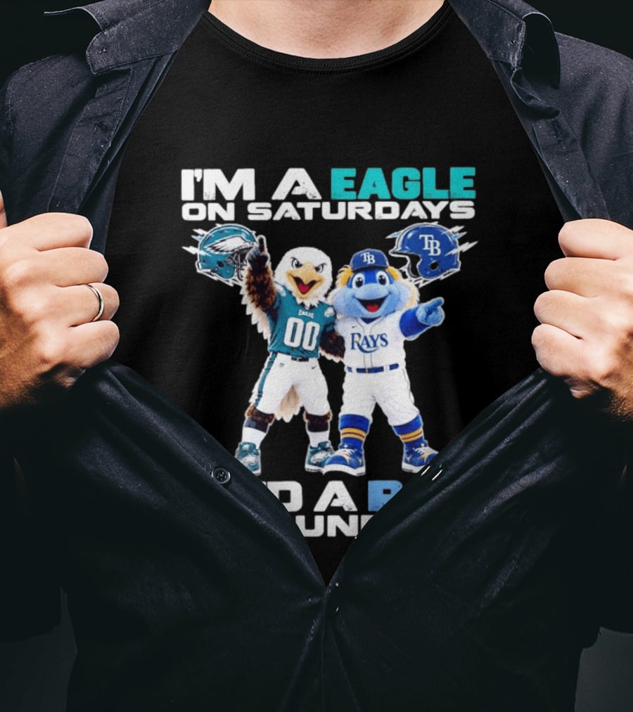 Philadelphia Eagles Saturdays Tampa Bay Rays Sundays Mascots T-Shirt
