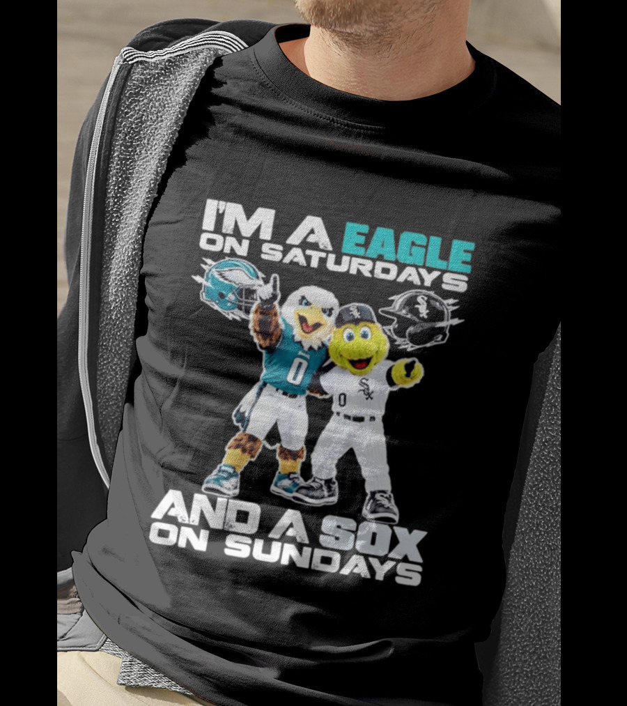 I'm An Eagle On Saturdays And A Sox On Sundays Football Baseball Mascots T-Shirt