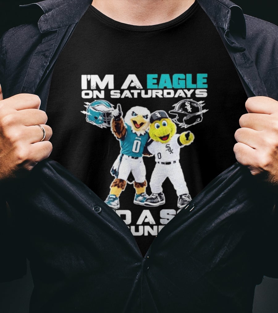 I'm An Eagle On Saturdays And A Sox On Sundays Football Baseball Mascots T-Shirt