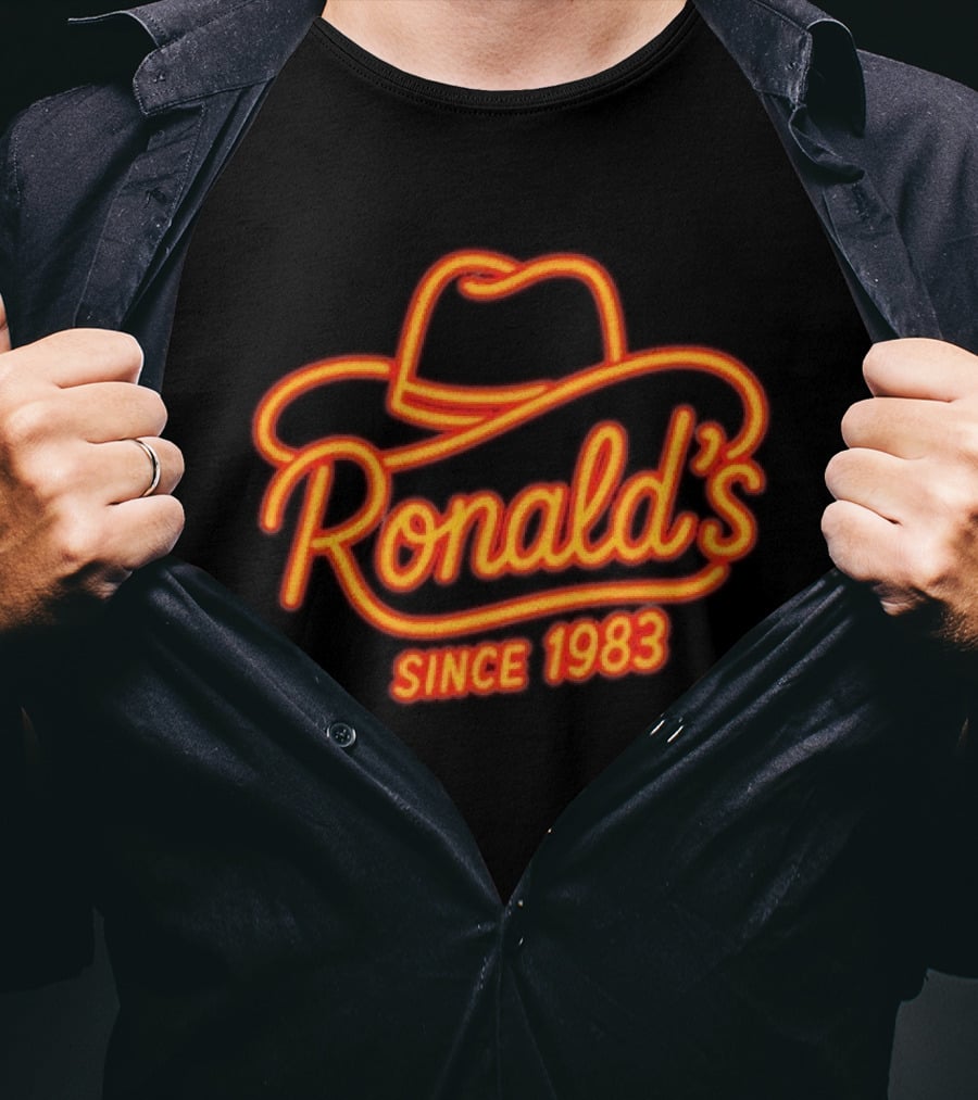 Falling In Reverse Ronald's Since 1983 Cowboy Hat Retro Neon T-Shirt