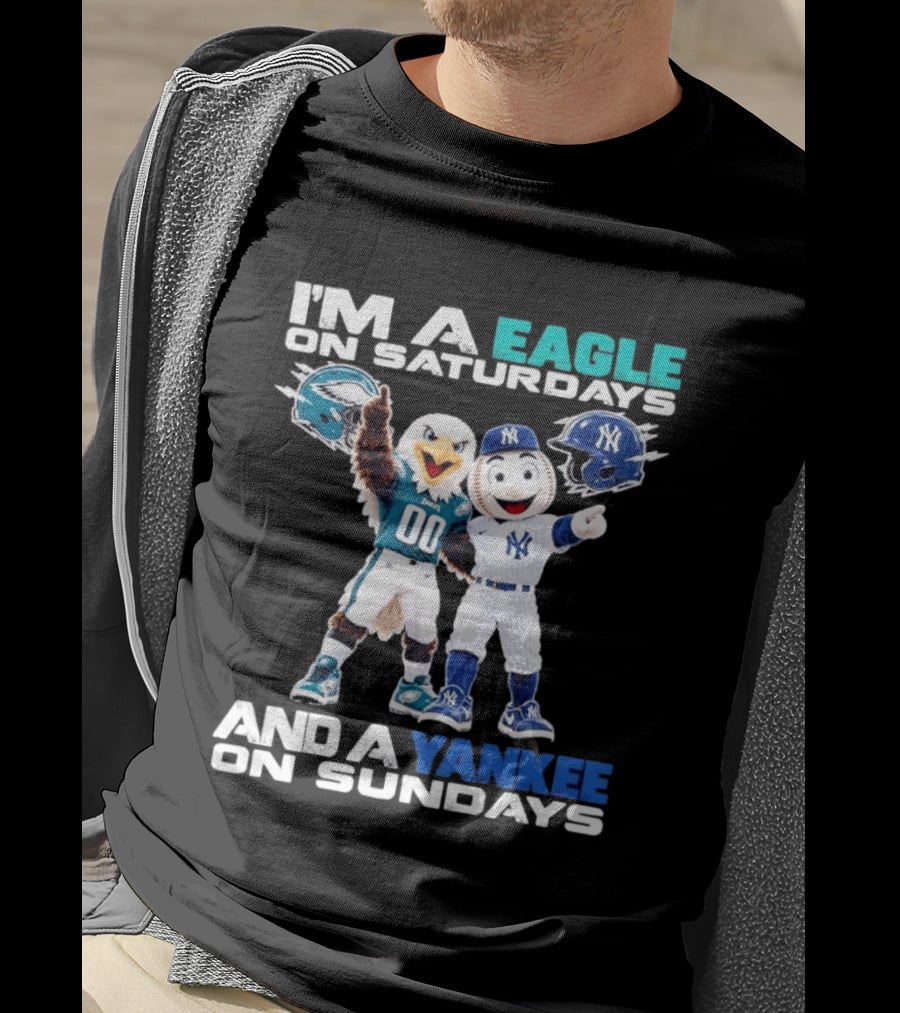 I'm An Eagle On Saturdays And A Yankee On Sundays Eagle And Yankee Helmets Mascots T-Shirt