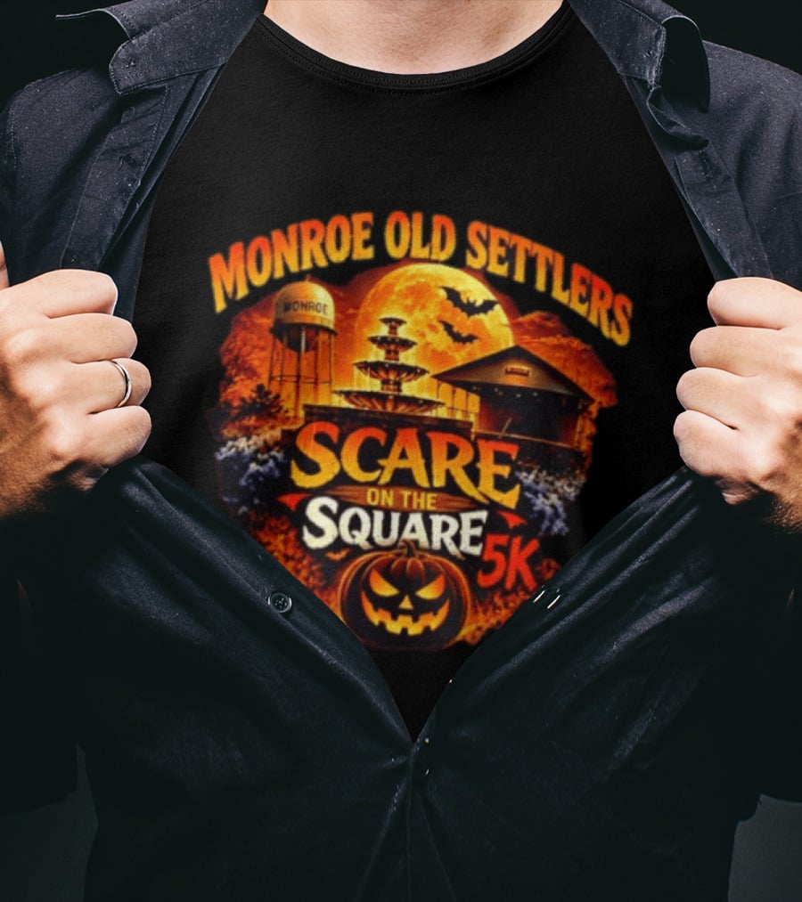 Monroe Old Settlers Scare On The Square 5K Pumpkin Festival Event T-Shirt
