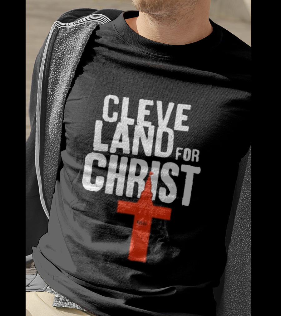 Cleveland For Christ Orange And Brown Terminal Tower Cross T-Shirt