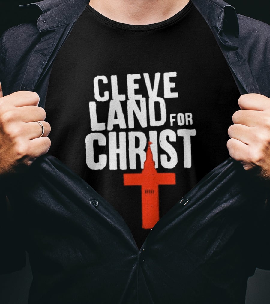Cleveland For Christ Orange And Brown Terminal Tower Cross T-Shirt
