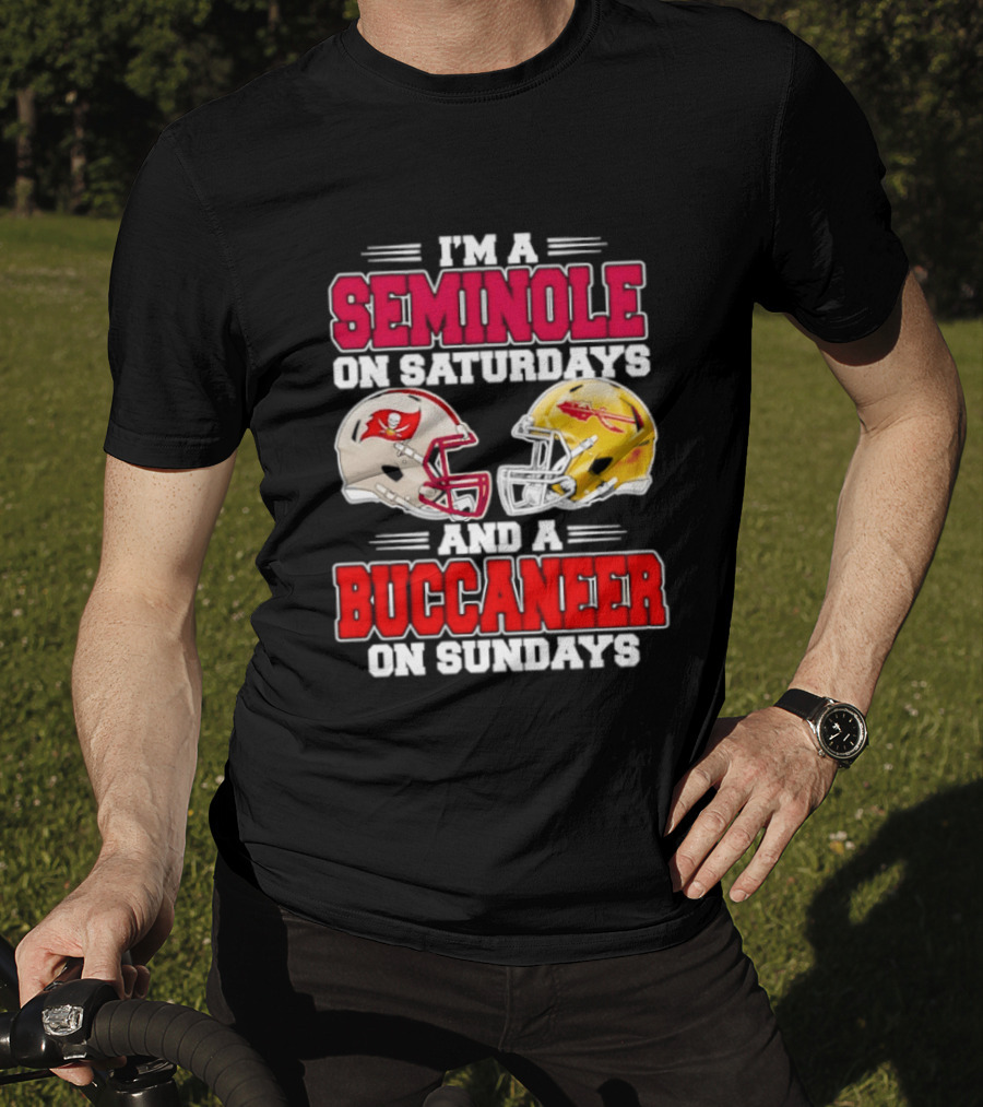 I'm A Seminole On Saturdays Buccaneer On Sundays Football Helmets T-Shirt