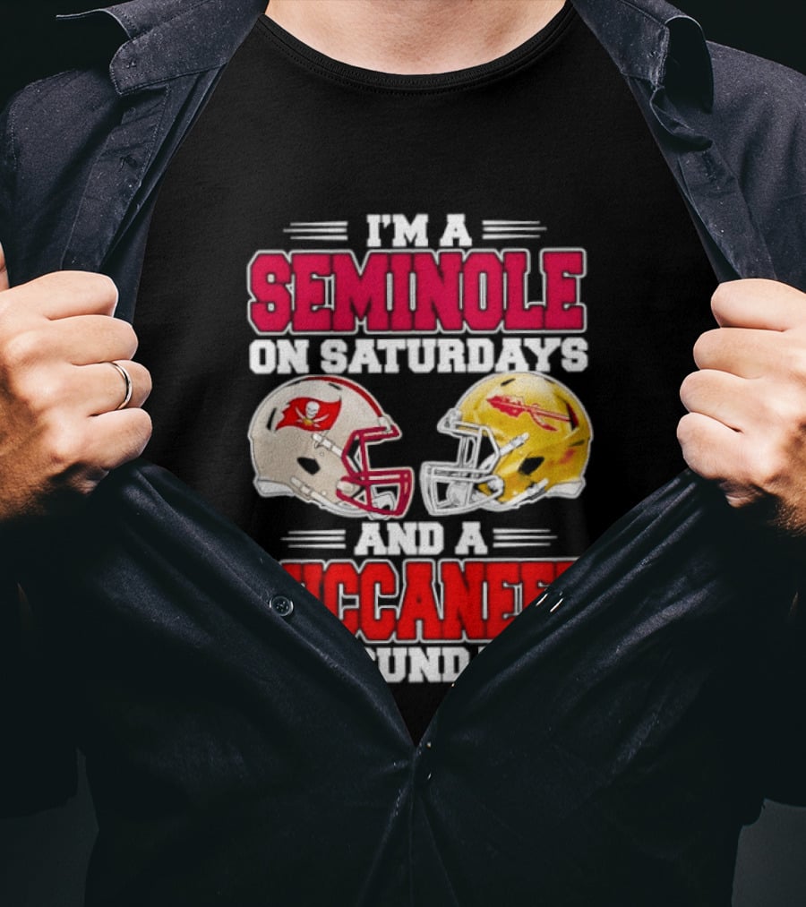 I'm A Seminole On Saturdays Buccaneer On Sundays Football Helmets T-Shirt
