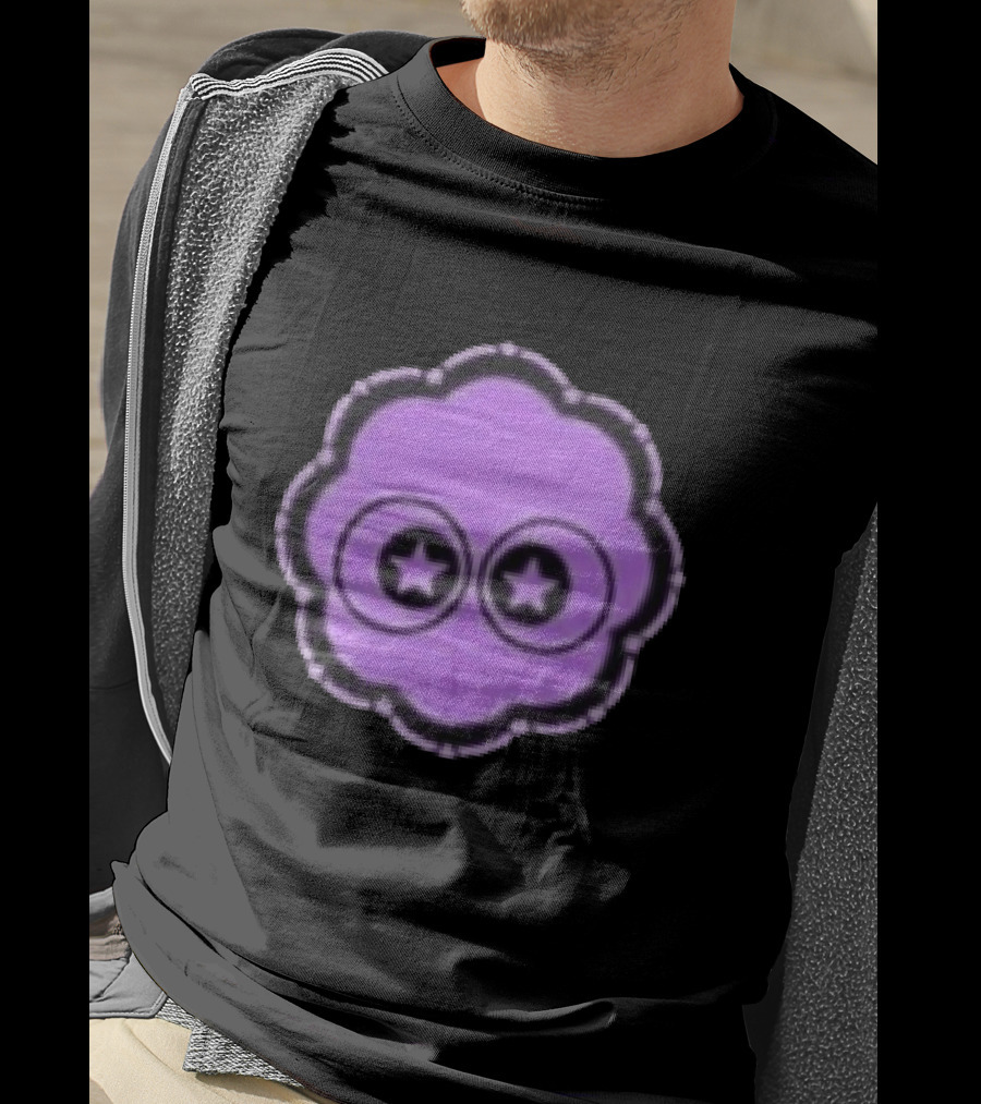 Ranboo Parti Pixel Bunny Star Eyes Purple T-Shirt