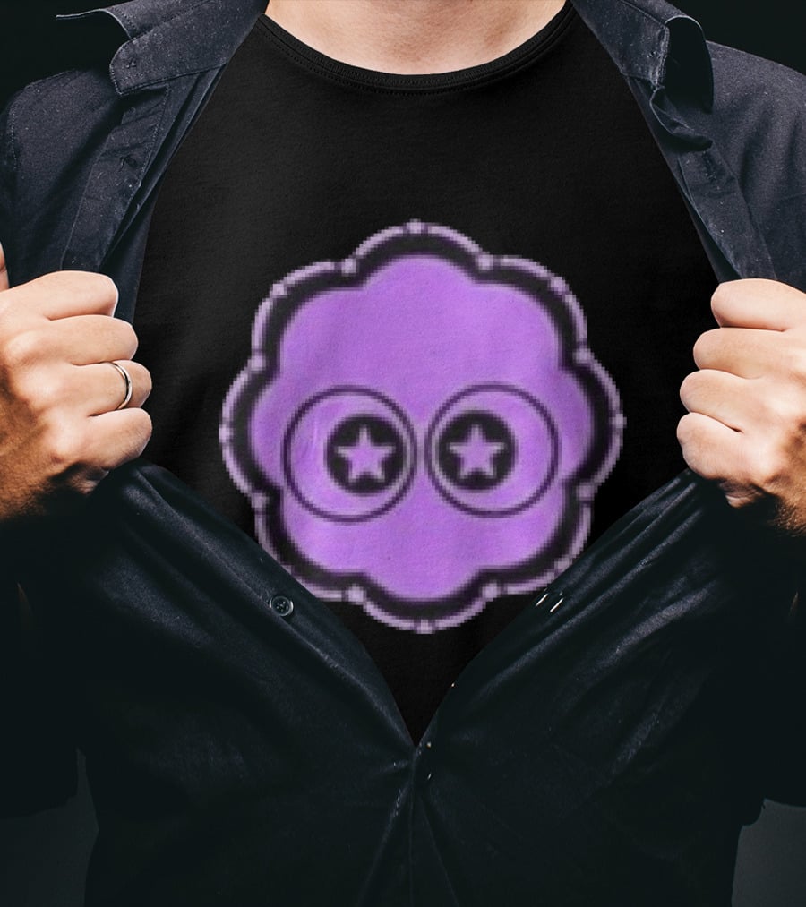 Ranboo Parti Pixel Bunny Star Eyes Purple T-Shirt