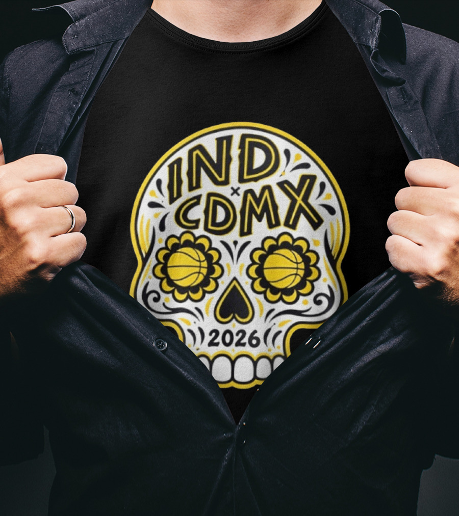 Indiana Pacers Indy CDMX 2026 Día De Muertos Mexico Skull T-Shirt