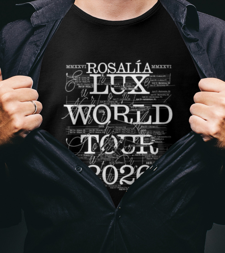 Rosalia Lux World Tour 2023 Sheet Music Zip T-Shirt