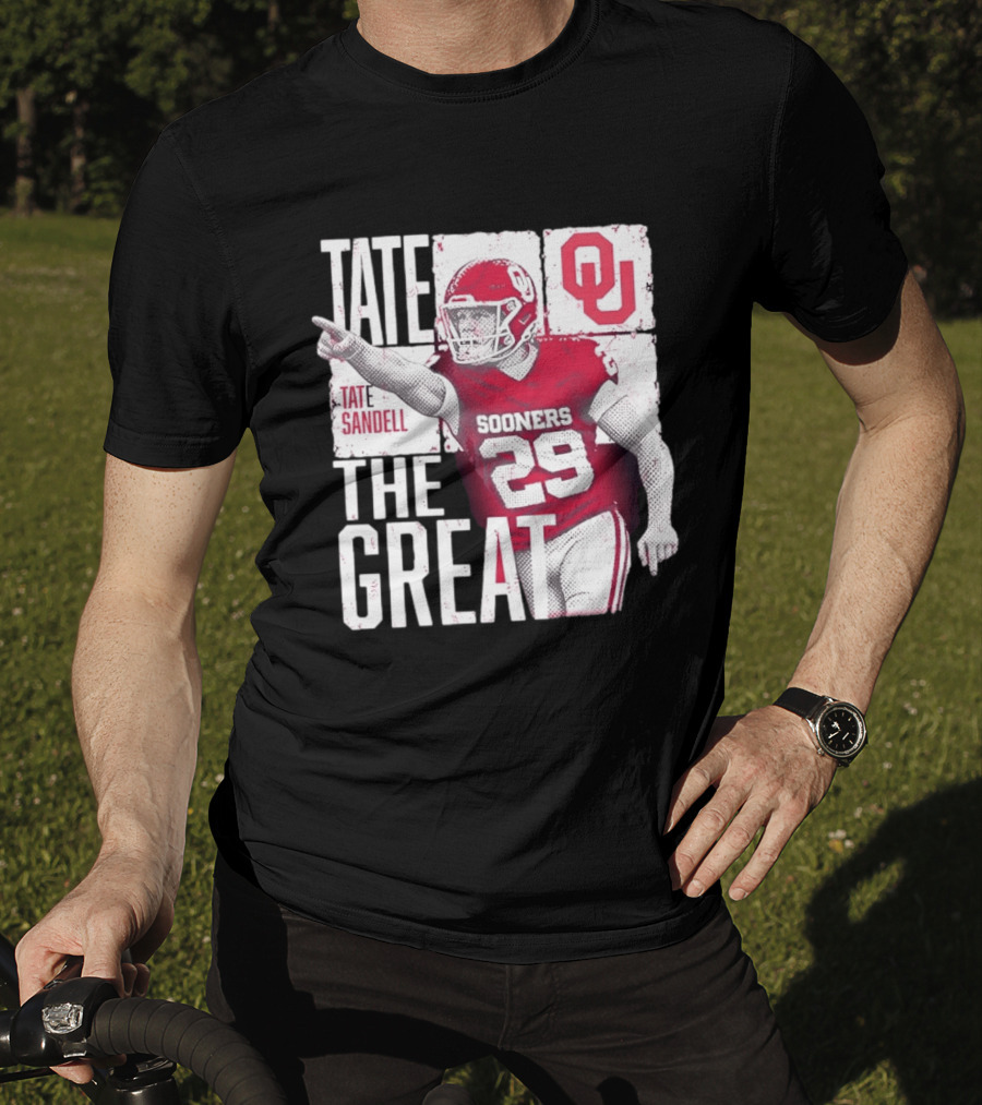 Tate Sandell No 29 Oklahoma Sooners Football Tate The Great T-Shirt